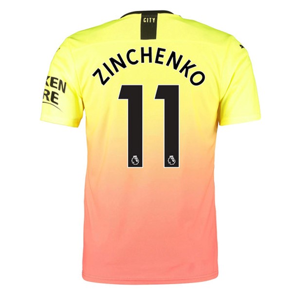 Trikot Manchester City NO.11 Zinchenko Ausweich 2019-20 Orange Fussballtrikots Günstig